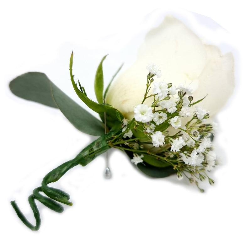 Wedding Buttonhole Flower White Roses