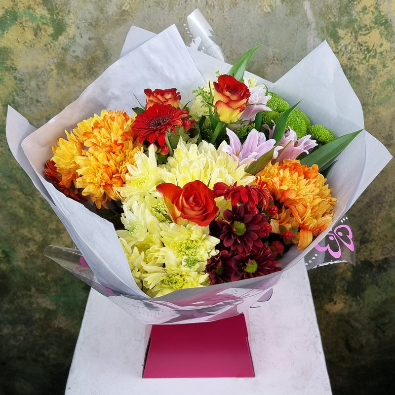 Aspen Flora at Sutton Flowers Birmingham, UK, Nationawide Florist online same day next day deliveries bouquets birthdays gifts flowers lilies roses valentine’s day sunflower, chrysanthemum, Gerbera, Sweet William, Foliage flowers, Agapanthus, Freesia, Statice